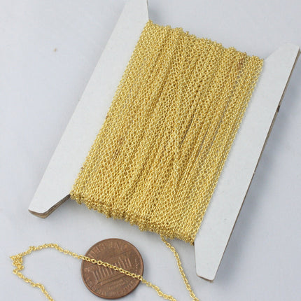 100 feet Gold Plated Chain Tiny Round SOLDERED Chain Cable Chain 1.6x1.4mm- Free Jump Rings 50pcs Dainty Delicate  bulk chain - 1614S