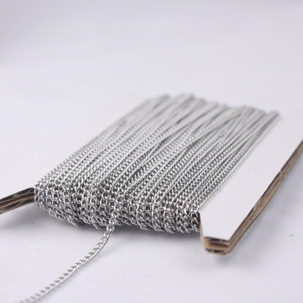 100 feet Stainless Steel SOLDERED Curb chain - 1.8mm Surgical Stainless Steel 316L Sturdy tiny curb chain - 1.80mm Soldered Link