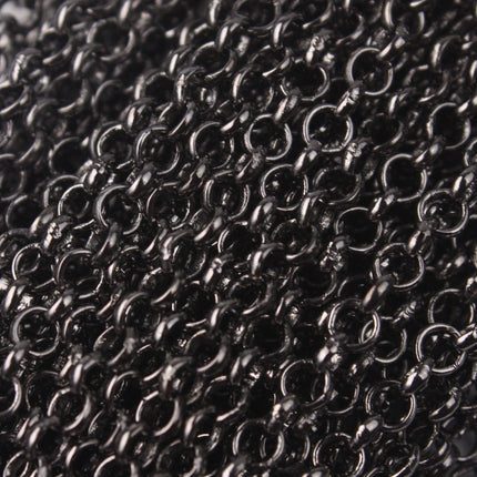 Special Sale - 32 feet of Gunmetal ROLO Chain bulk, SOLDERED Rolo Chain - 3.1mm Soldered Links -  Wholesale Bulk - 3.1BL