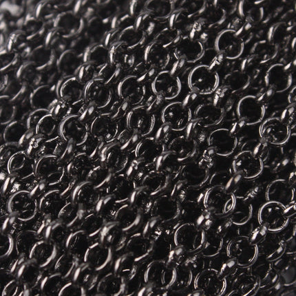 Gunmetal ROLO Chain bulk, 100 ft of SOLDERED Rolo Chain - 3.1mm Soldered Links -  Wholesale Bulk - 3.1BL