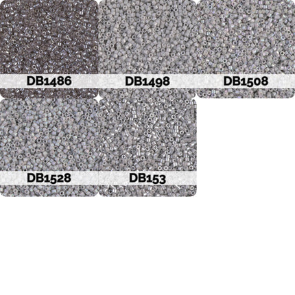Miyuki Delica 11/0 Seed Beads | Choose Your Color, Shades of Gray| 7.5g Tube Supply