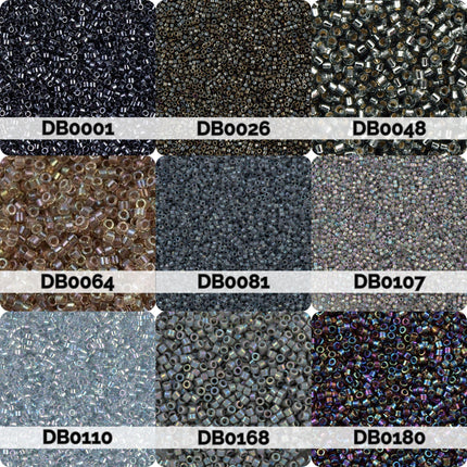 Miyuki Delica 11/0 Seed Beads | Choose Your Color, Shades of Gray| 7.5g Tube Supply