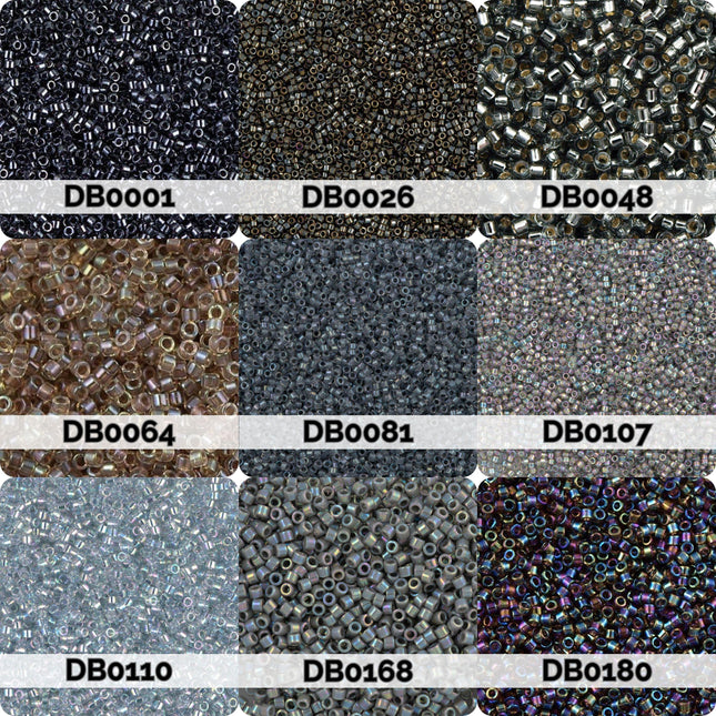 Miyuki Delica 11/0 Seed Beads | Choose Your Color, Shades of Gray| 7.5g Tube Supply