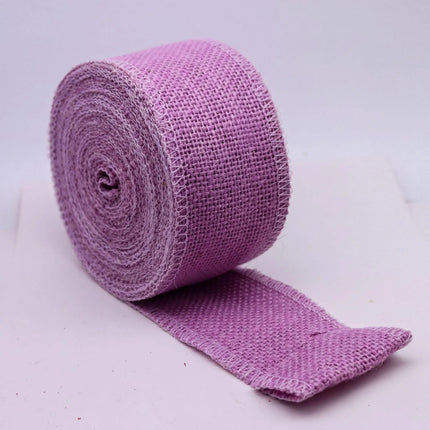 Pink Burlap Ribbon: 32 Feet, 2 3/8" Wide, Natural Jute