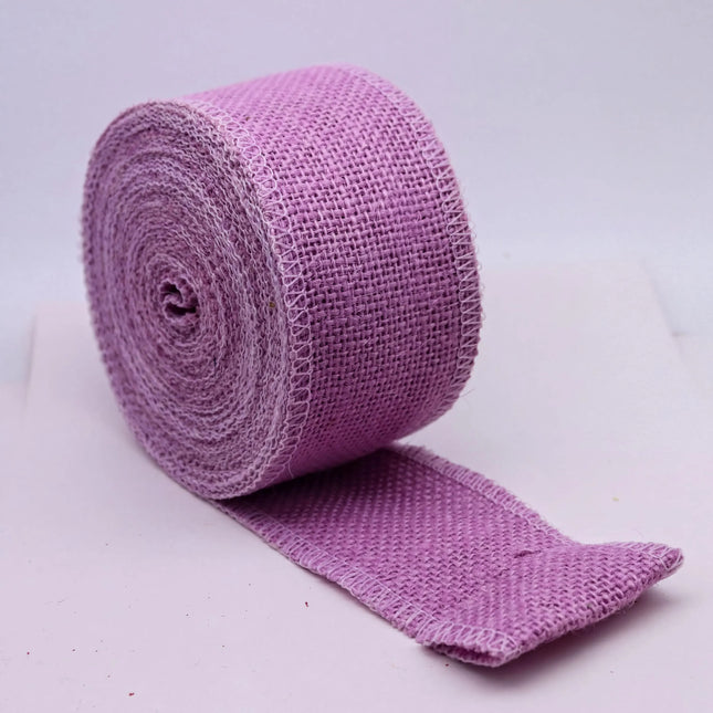 Pink Burlap Ribbon: 32 Feet, 2 3/8" Wide, Natural Jute
