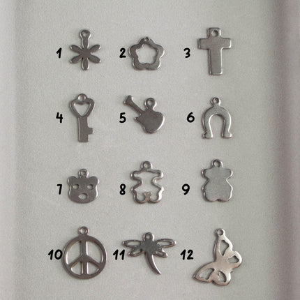 Stainless Steel Pendants, Assorted Metal Charms for DIY Jewelry Making