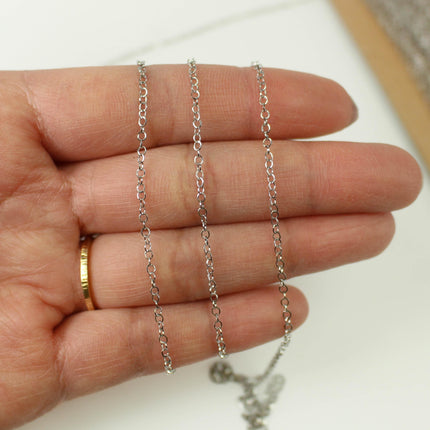 Stainless Steel 2.1mm Flat Cable Chain, Soldered Links, Bulk Jewelry Making Chain