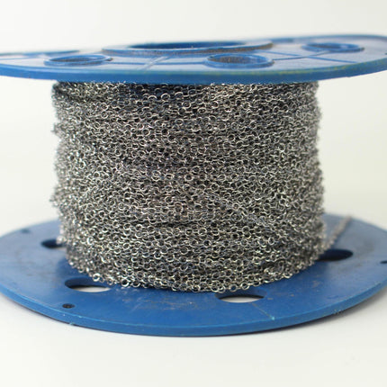 Stainless Steel 2.1mm Flat Cable Chain, Soldered Links, Bulk Jewelry Making Chain