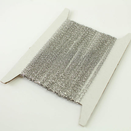 Stainless Steel 2.1mm Flat Cable Chain, Soldered Links, Bulk Jewelry Making Chain
