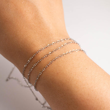 Stainless Steel 2.1mm Flat Cable Chain, Soldered Links, Bulk Jewelry Making Chain