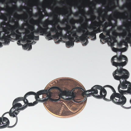 10 feet Black Rolo Chain bulk - 7mm BIG Link - Rolo Bracelet BIG Chunky Cable Chain - Unsoldered - Necklace Bracelet Wholesale Bulk Jewerly