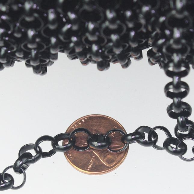 10 feet Black Rolo Chain bulk - 7mm BIG Link - Rolo Bracelet BIG Chunky Cable Chain - Unsoldered - Necklace Bracelet Wholesale Bulk Jewerly