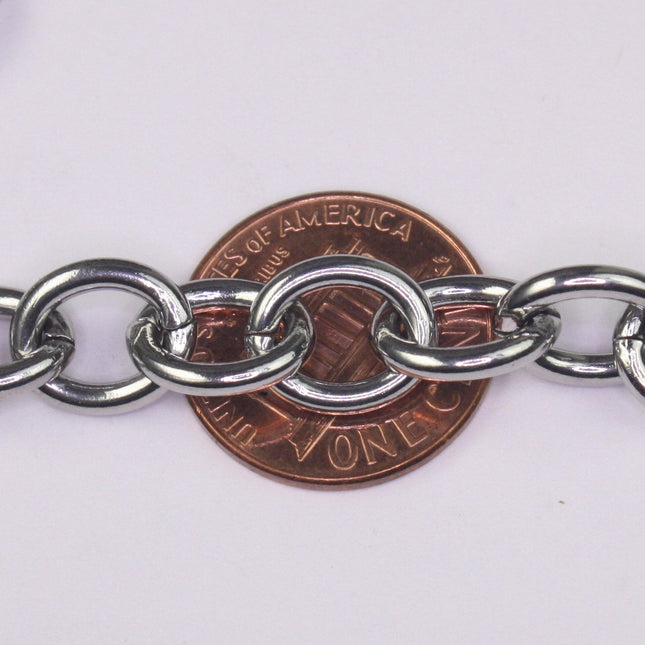 Stainless Steel chain bulk, 10 ft of  Stainless Steel Sturdy Chunky Big Heavy Cable chain - 10.2x8.2mm 2mm 12G Unsoldered Link