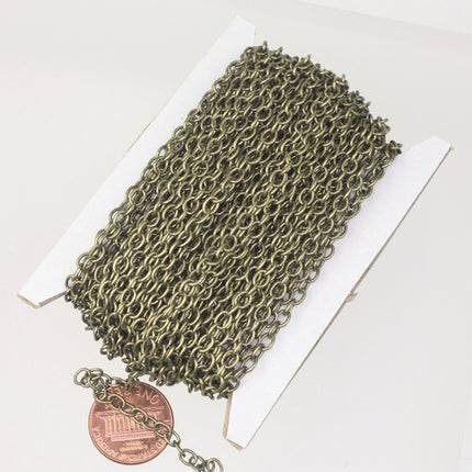 32 feet Antique Brass SOLDERED Thick Big Cable Chain - 4x5mm 21G Thickness Wire SOLDERED Link -  450S