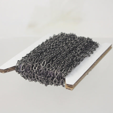 Gunmetal Chain bulk Chain, 32 ft spool of (1 and 1) Long and Short Chain SOLDERED Chain Chain - 6x3mm 4x3mm Soldered 3429LS11