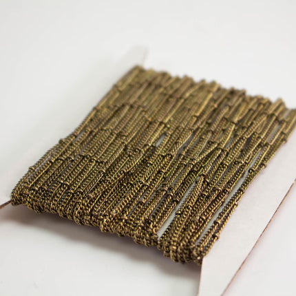 Antique Brass Satellite Curb Chain – 1.6mm Soldered Link Bulk Spool