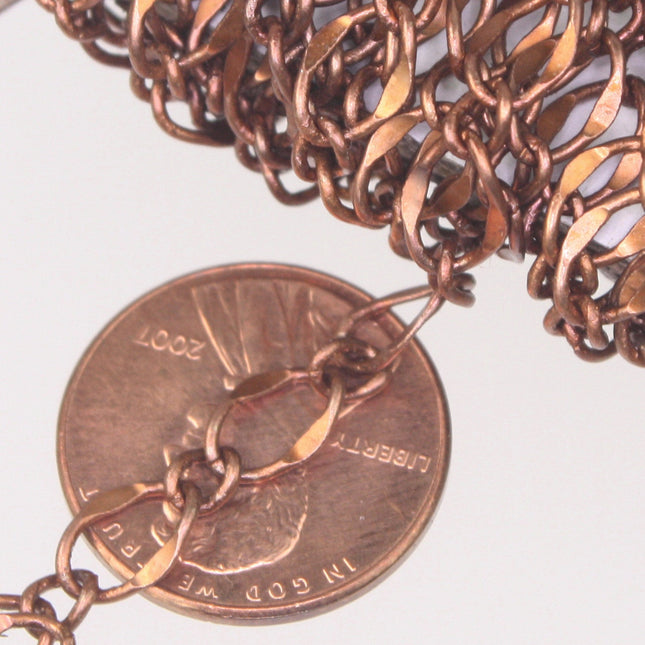 Antique Copper Chain Bulk Chain, 10 ft Spool High Quality Big Hammered Soldered Figaro Chain - 5x8mm SOLDERED Link - 58FIGARO