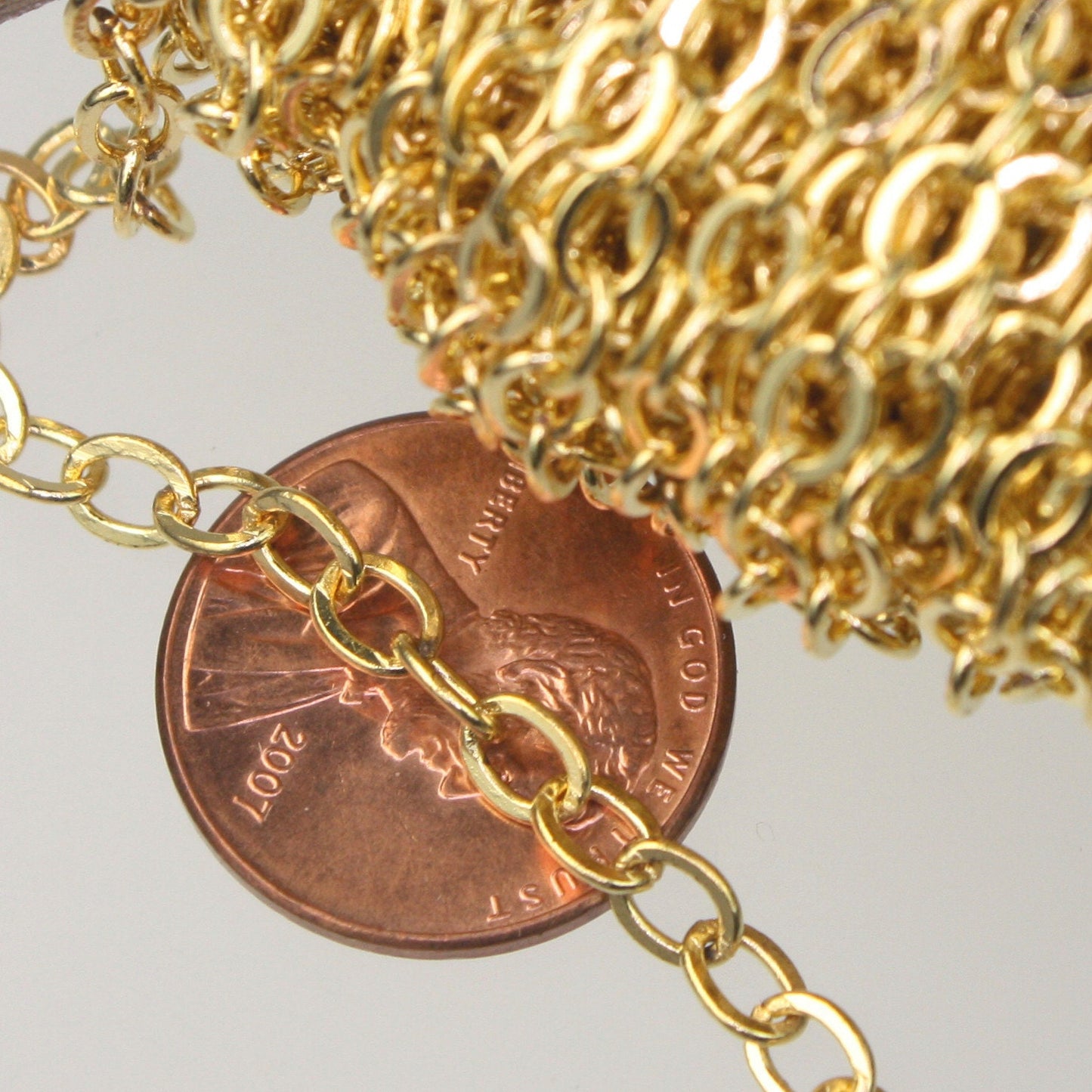 NEWnew 32 Ft of Gold Plated Flat Cable Sturdy SOLDERED Heavy Chain 4X5mm 22Gauge - 45F