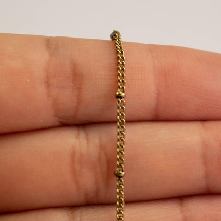 Antique Brass Satellite Curb Chain – 1.6mm Soldered Link Bulk Spool