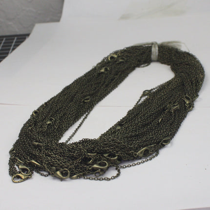 50 pcs of Ready to wear Antique Brass SOLDERED Cable Chain Necklace with Lobster Clasp - 20inch(52cm) - NEC245S-20