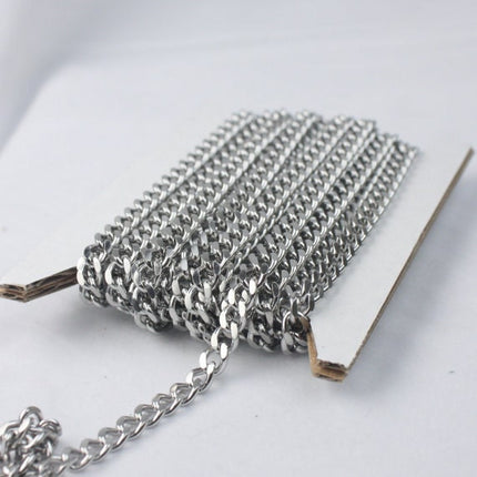 Stainless Steel chain bulk, 3 ft of Surgical Stainless Steel Sturdy BIG Curb chain - 4.5mm width 16G Wire