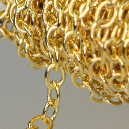 10 ft. of Gold Plated SOLDERED Thick Big Cable Chain - 4x5mm 21G Thickness Wire SOLDERED Link -  450S