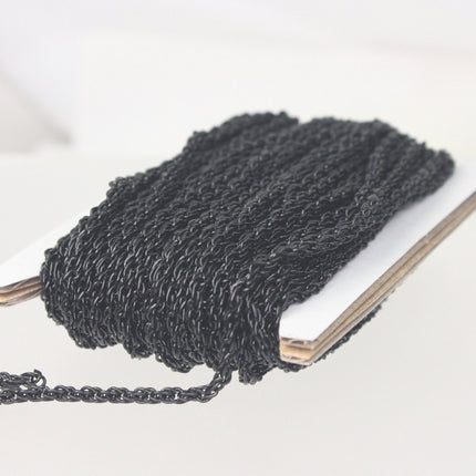 NEW new 100 ft of Black Finished Fashion Rope Chain - 3.9x3.0mm Link - Chain Thickness 2.7mm