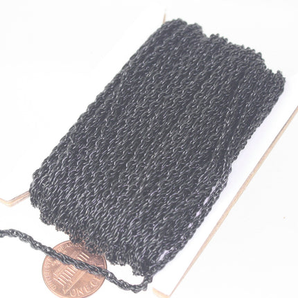 NEW new 100 ft of Black Finished Fashion Rope Chain - 3.9x3.0mm Link - Chain Thickness 2.7mm