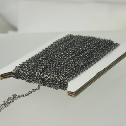 Gunmetal Chain bulk Chain, 100 ft of Round Soldered Chain Cable Chain - 2x2.5mm SOLDERED link - Necklace Wholesale chain - 225S