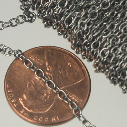 Gunmetal Chain bulk Chain, 100 ft of Round Soldered Chain Cable Chain - 2x2.5mm SOLDERED link - Necklace Wholesale chain - 225S