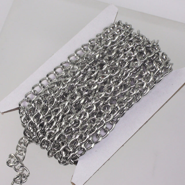 30 ft. Rhodium Plated Big Chunky Curb Chain - 5.5x8.0mm Unsoldered Link - 5580CA