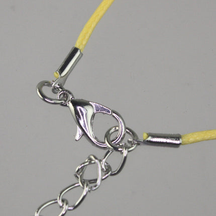 1/5/10/25/50/100pcs 1.5mm/2.0mm 18-20 inch adjustable compressed HIGH quality cotton quality necklace cord - YELLOW
