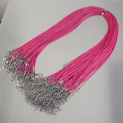 1/5/10/25/50/100pcs 1.5mm/2.0mm 18-20 inch adjustable compressed HIGH quality cotton quality necklace cord - PINK