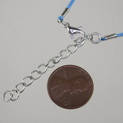 1/5/10/25/50/100pcs 1.5mm/2.0mm 18-20 inch adjustable compressed HIGH quality cotton quality necklace cord - BLUE