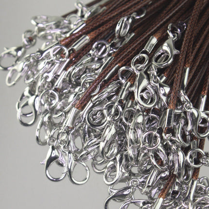 1/5/10/20/50/100pcs 1.5mm/2.0mm 18-20 inch adjustable compressed HIGH quality cotton quality necklace cord - COFFEE