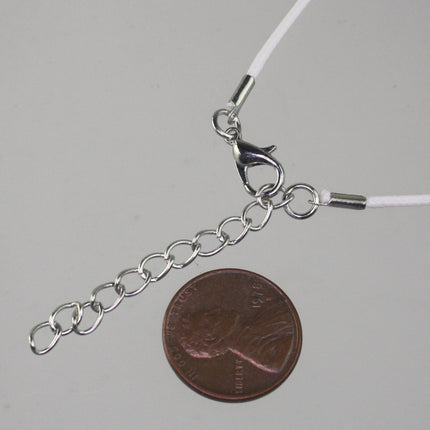 100 White Necklace Cord bulk, 1.5mm 18-20 inch adjustable WHITE compressed cotton HIGH quality cord necklace - Ship from USA