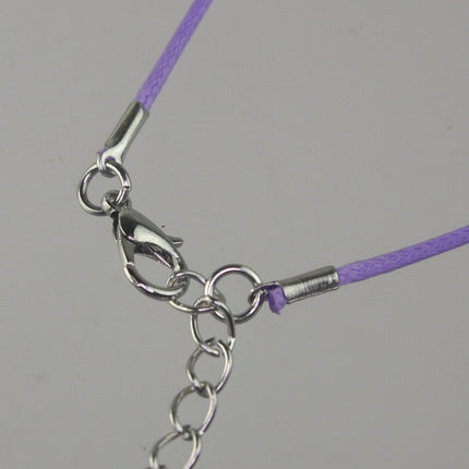 1/5/10/25/50/100pcs 1.5mm/2.0mm 18-20 inch adjustable compressed HIGH quality cotton quality necklace cord - Light Purple