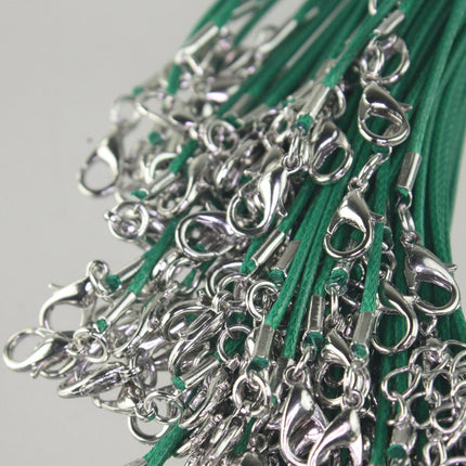 1/5/10/25/50/100pcs 1.5mm/2.0mm 18-20 inch adjustable compressed HIGH quality cotton quality necklace cord - GREEN