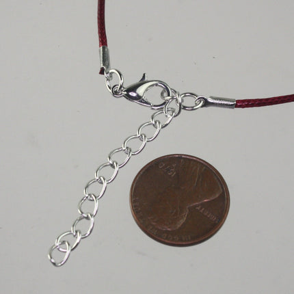 1/5/10/25/50/100pcs 1.5mm/2.0mm 18-20 inch adjustable compressed HIGH quality cotton quality necklace cord - BURGUNDY