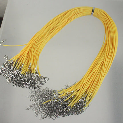 10 Yellow Necklace Cord bulk, 1.5mm 18-20 inch adjustable YELLOW compressed cotton HIGH quality cord necklace - Ship from USA