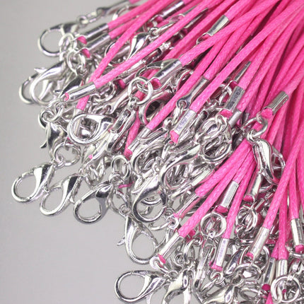 1/5/10/25/50/100pcs 1.5mm/2.0mm 18-20 inch adjustable compressed HIGH quality cotton quality necklace cord - PINK
