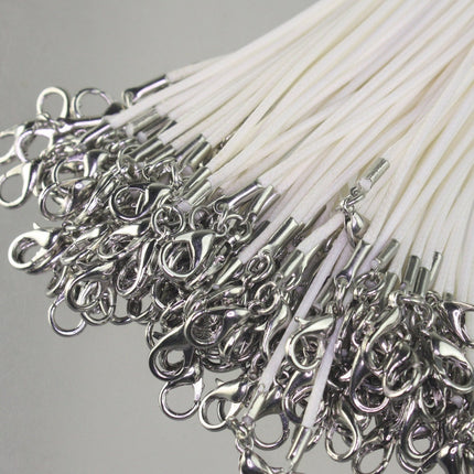 1/5/10/25/50/100pcs 1.5mm/2.0mm 18-20 inch adjustable compressed HIGH quality cotton quality necklace cord - WHITE