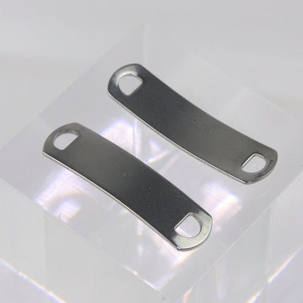 100 pcs Stainless Steel Bracelet Tags Stamping Link Blanks - 3/8"x1.5" Rectangle Blank Message Metal Bar Tag Charms