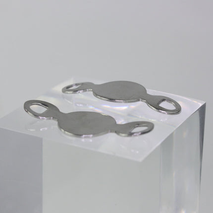 5 pcs Stainless Steel Bracelet Tags Stamping Link Blanks - about 5/8"x1-1/2" ROUND Blank Message Metal Bar
