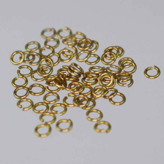 250 RAW Brass Bronze Jump Rings Jumprings - 3mm 22 Gauge 22G (0.6mm) - Clean Edge Cut Saw Cut Jumprings