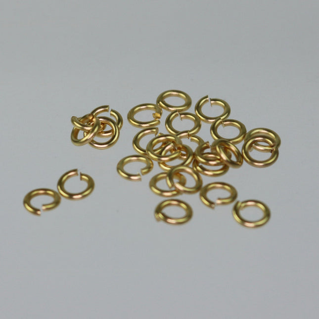 150 RAW Brass Bronze Jump Rings Jumprings - 6mm 18 Gauge 18G (1.0mm) - Clean Edge Cut Saw Cut Jumprings