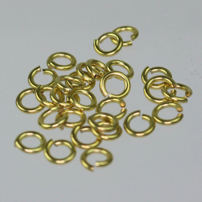 150 RAW Brass Bronze Jump Rings Jumprings - 6mm 16 Gauge 16G (1.2mm) - Clean Edge Cut Saw Cut Jumprings