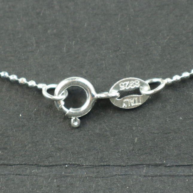 Sterling Silver Necklace Chain - 16 inch 1.0mm Ball - Facet Ball Necklace Chain - Ready to Wear Bulk Wholesale