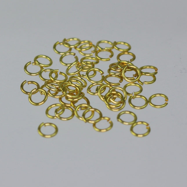 250 RAW Brass Bronze Jump Rings Jumprings - 4mm 21 Gauge 21G (0.7mm) - Clean Edge Cut Saw Cut Jumprings