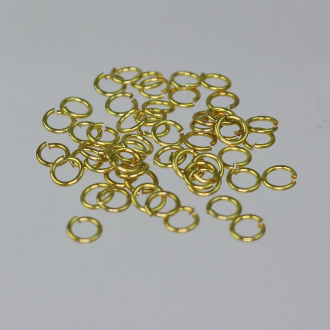 250 RAW Brass Bronze Jump Rings Jumprings - 4mm 22 Gauge 22G (0.6mm) - Clean Edge Cut Saw Cut Jumprings